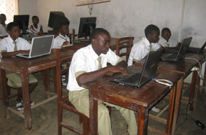 Students working in the computer lab